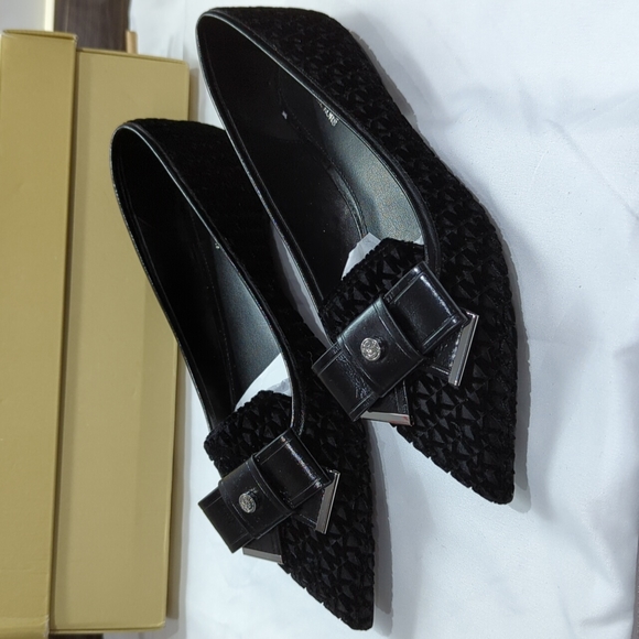 BNIB MICHAEL Kors Belle Flex Signature Logo Flats Black 6 - Picture 3 of 8
